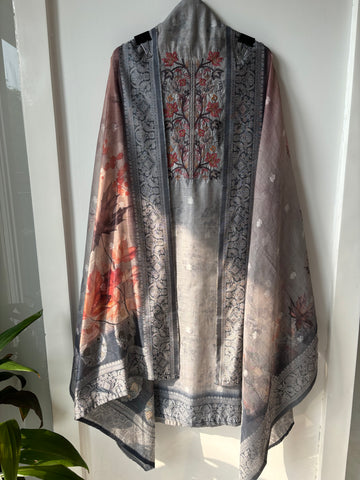 Jamdani Grey Suit