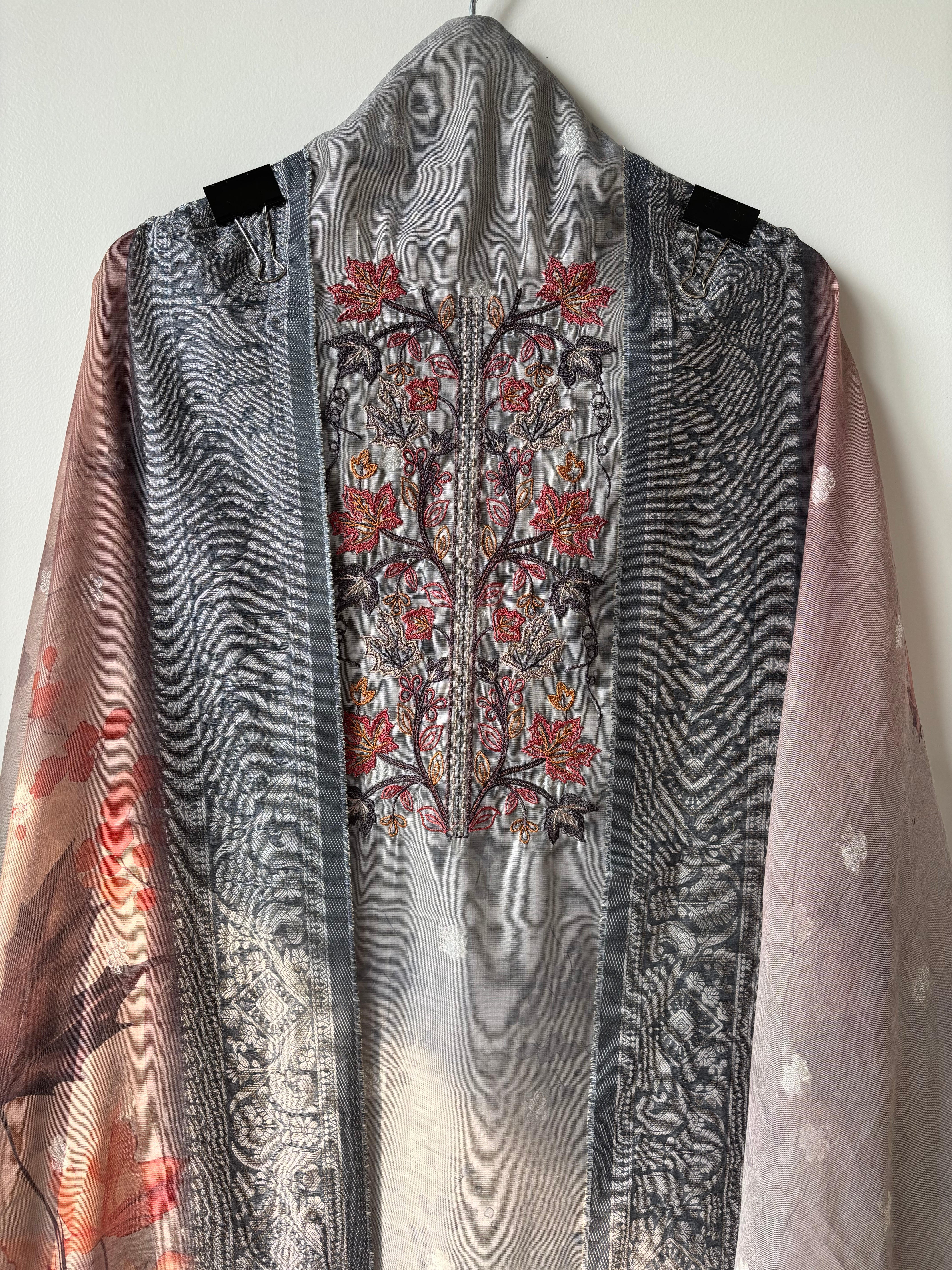 Jamdani Grey Suit