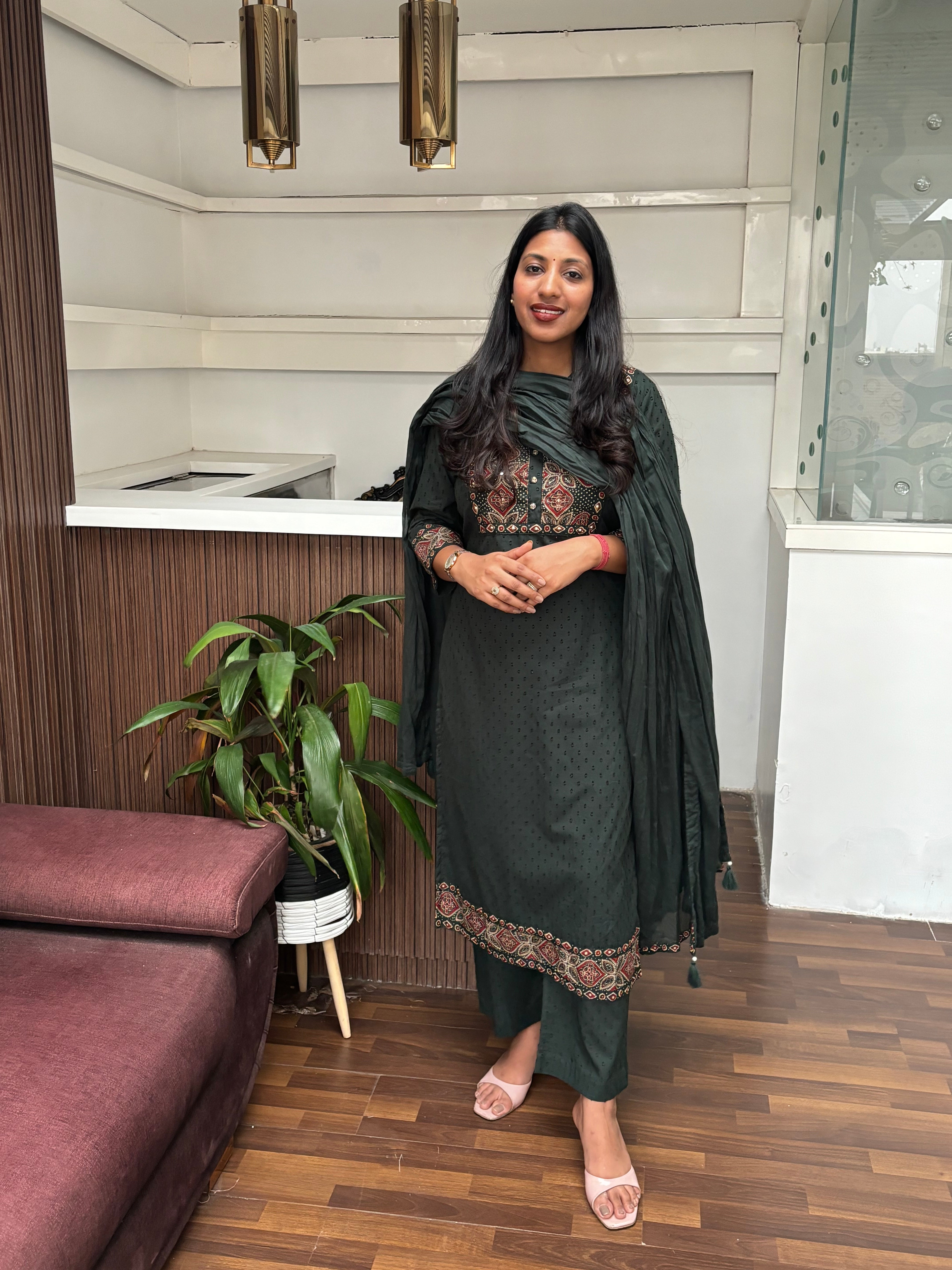 Ajrakh Print Cotton Suit
